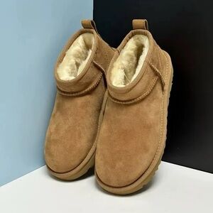 UGG Women's Tan Suede Platform Shoes